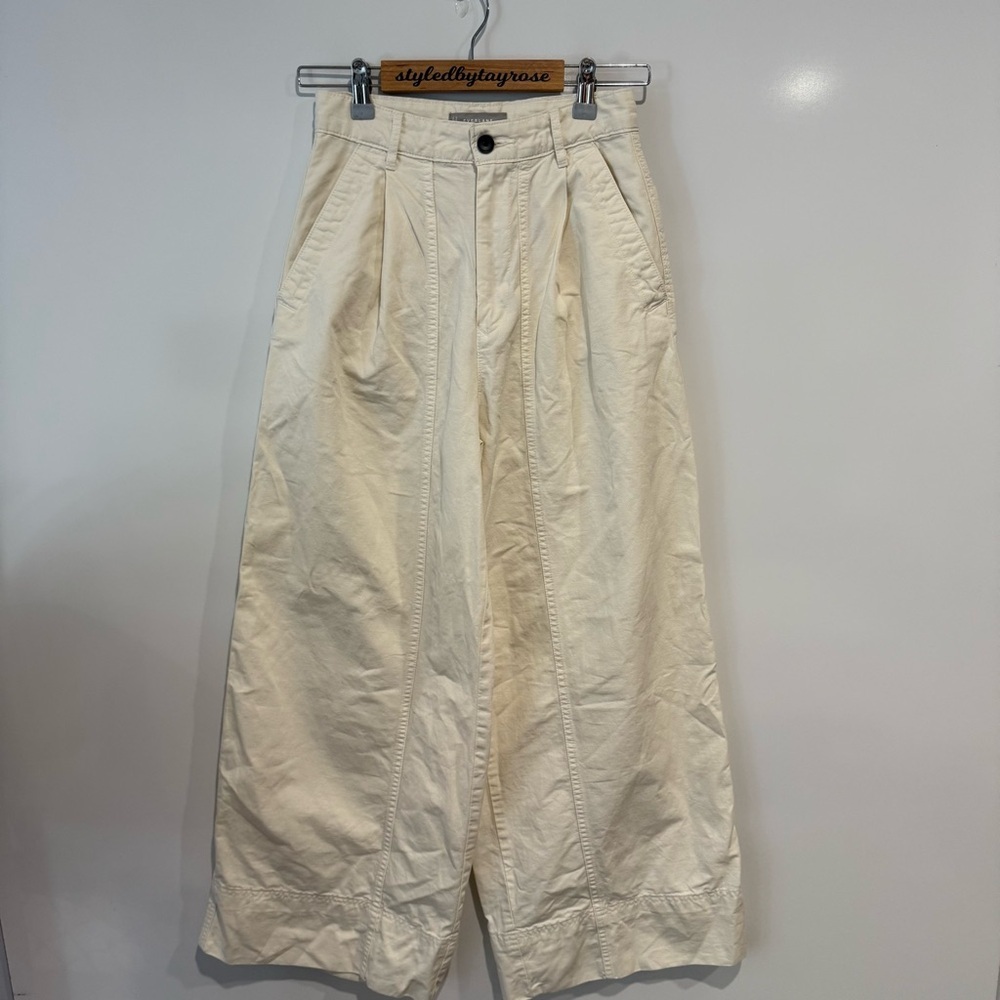 Everlane The Tourist Pant Cream High-Waisted Wide-Leg Pants - Picture 4 of 10